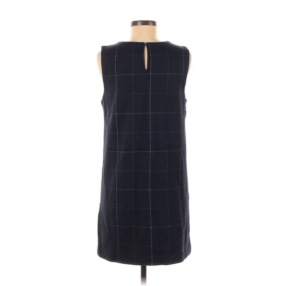 ON 34TH Navy Pinstripe Windowpane Sleeveless Shift Dress XL Keyhole - Picture 3 of 11